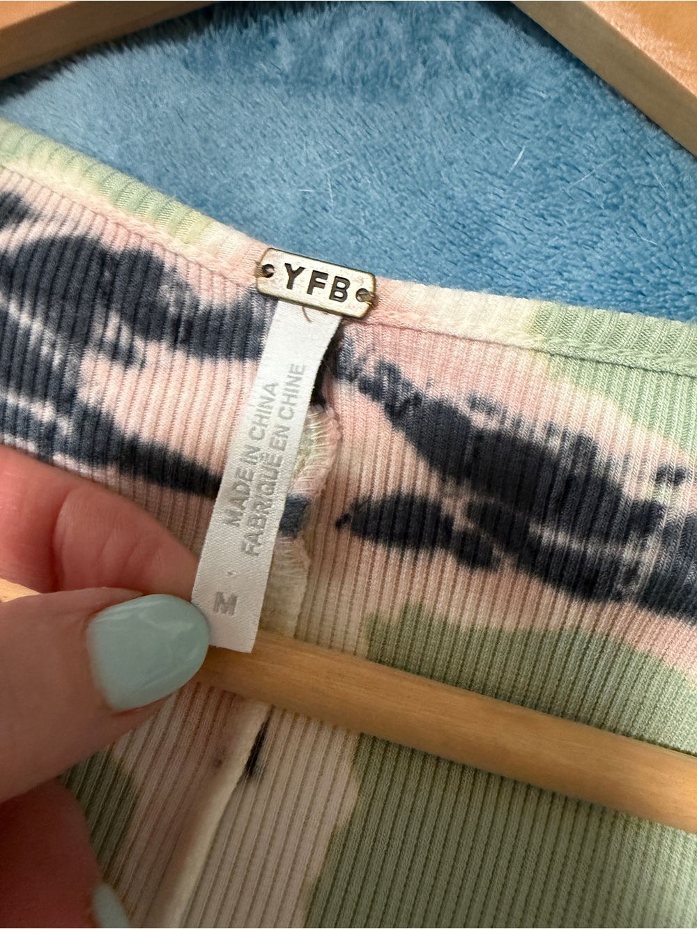 Tie-Dye Long Sleeve Maxi Dress in Sage and Pink - Picture 2 of 3